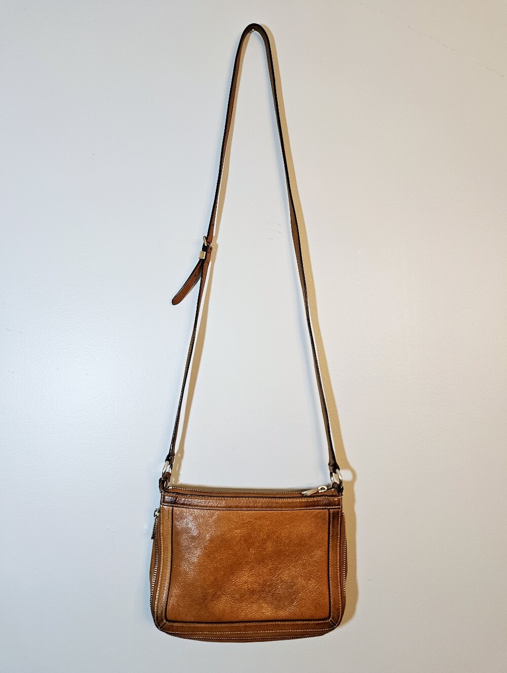 Lauren Ralph Lauren Brown Leather Crossbody Bag Purse
